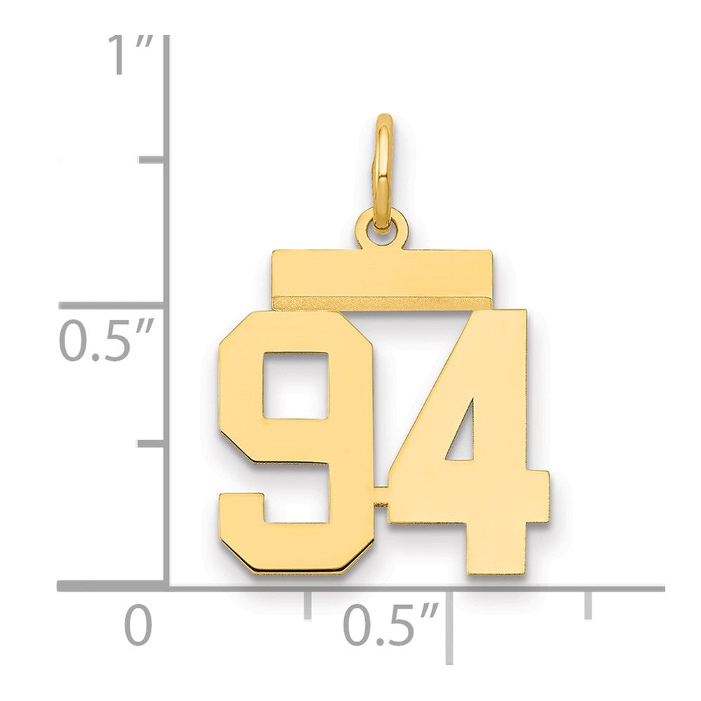 14k Small Polished Number 94 Charm