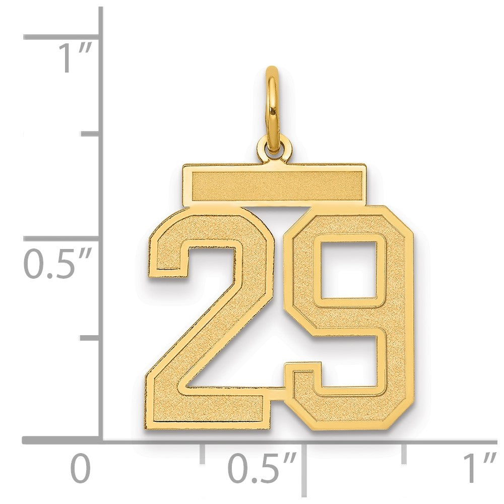 14k Medium Satin Number 29 Charm