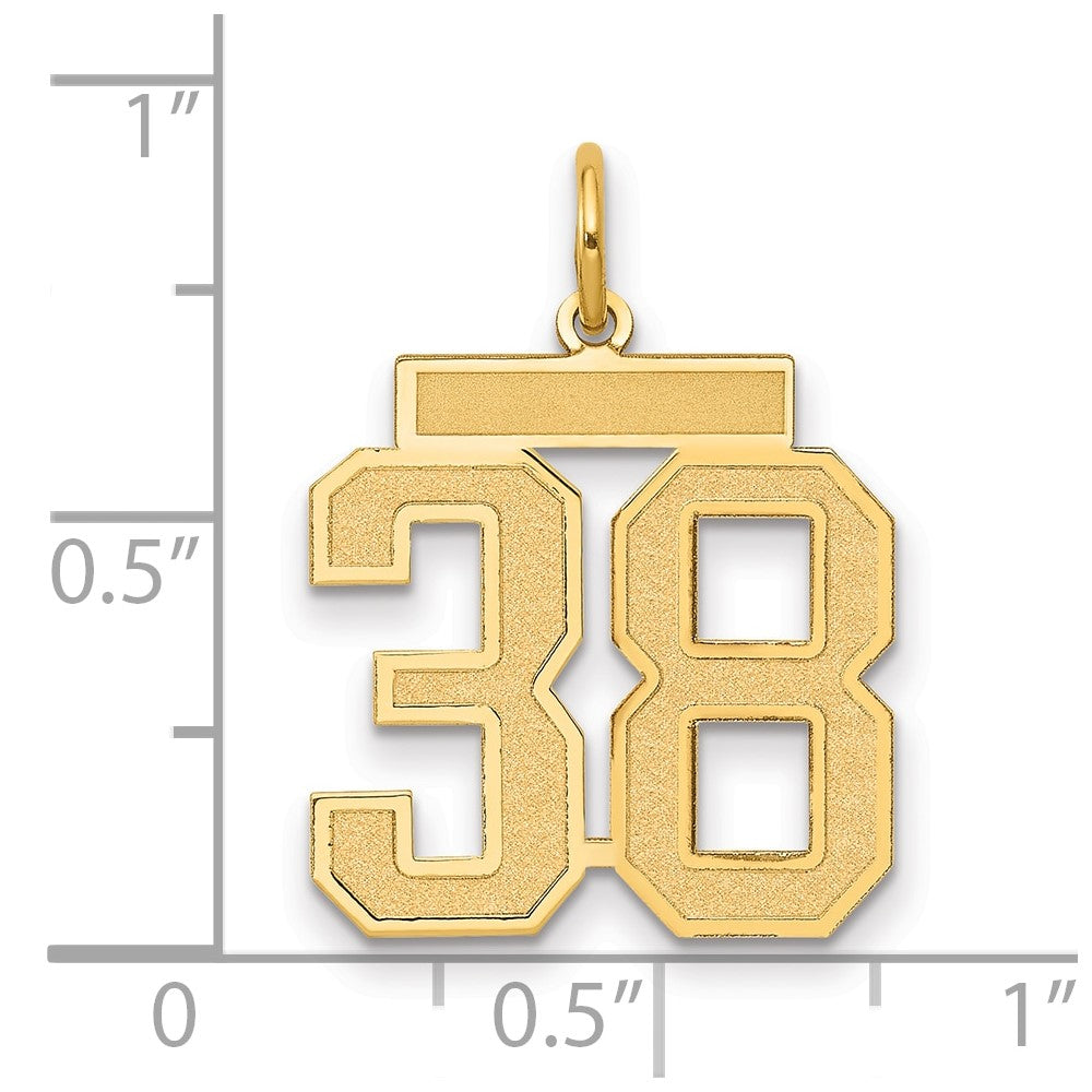 14k Medium Satin Number 38 Charm