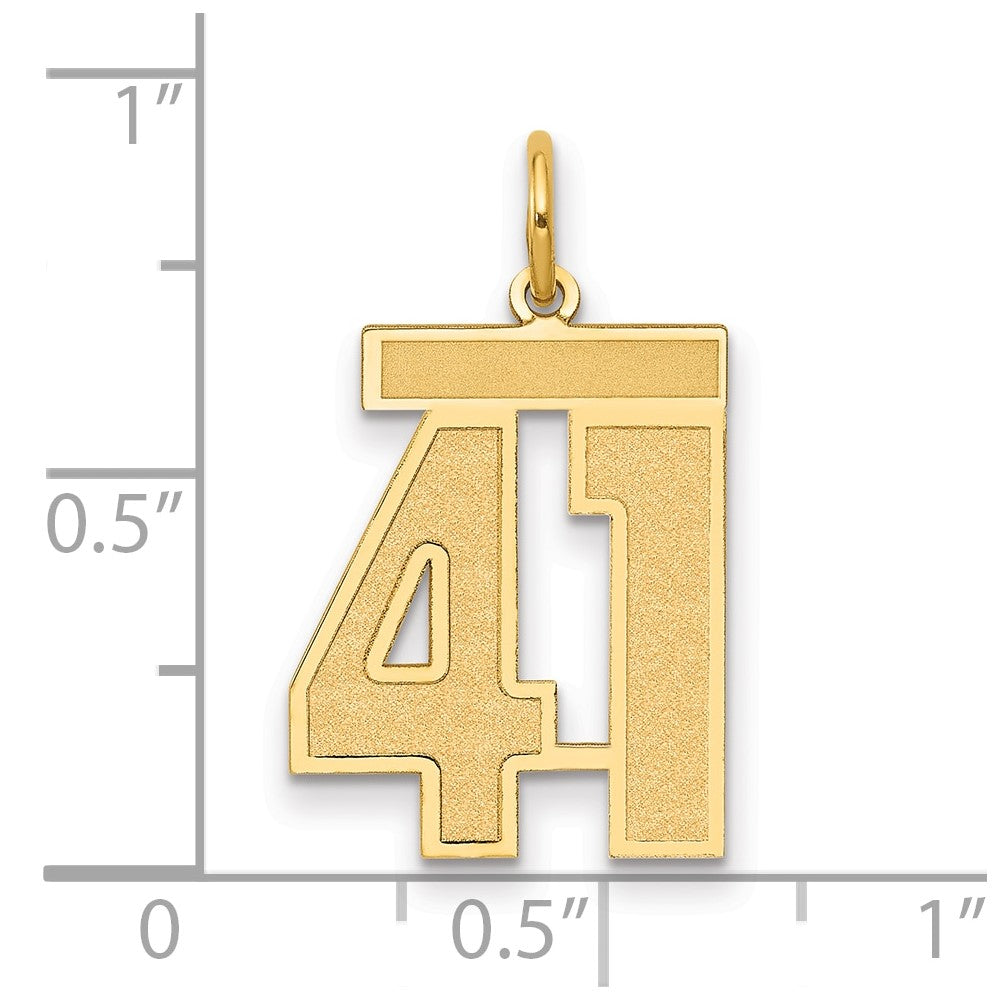 14k Medium Satin Number 41 Charm
