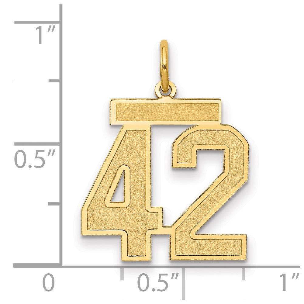 14k Medium Satin Number 42 Charm