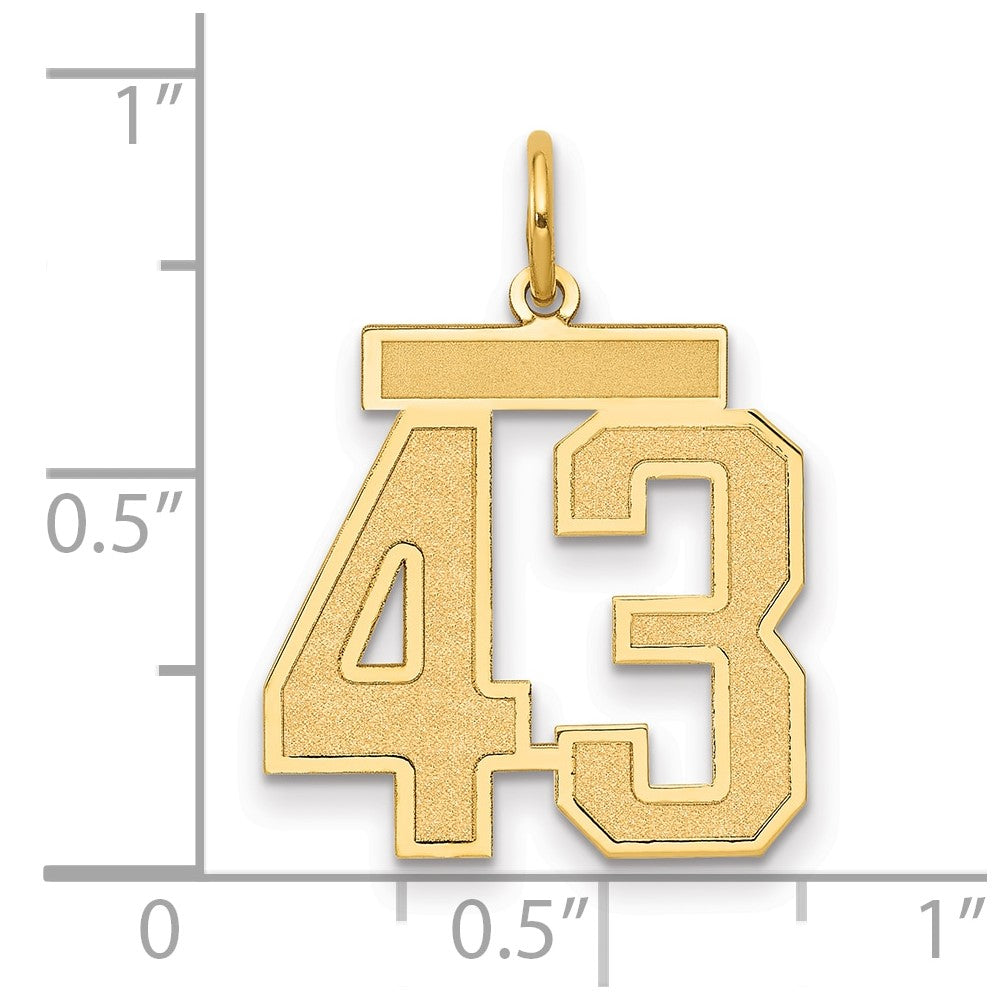 14k Medium Satin Number 43 Charm