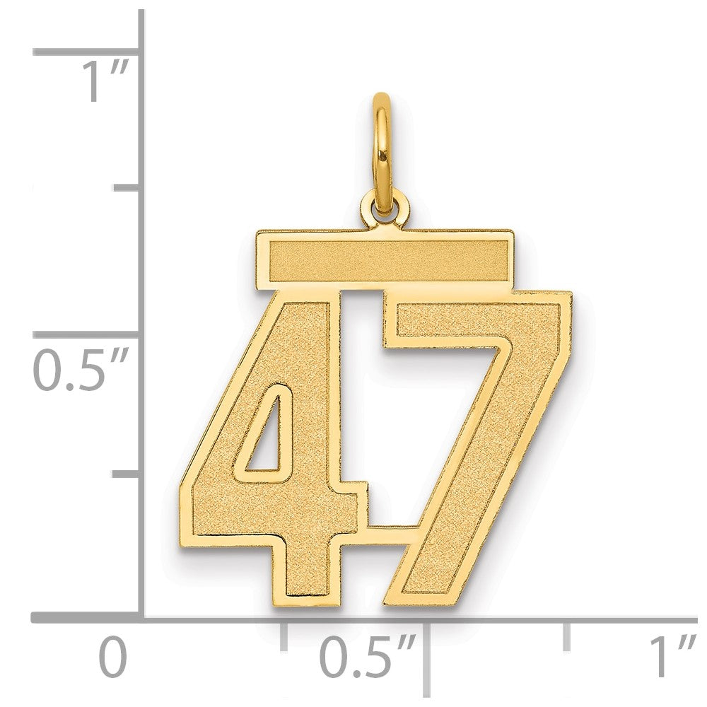14k Medium Satin Number 47 Charm