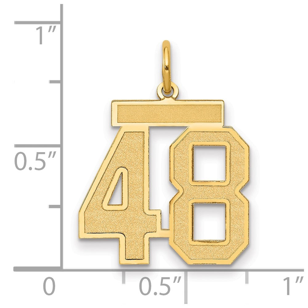 14k Medium Satin Number 48 Charm