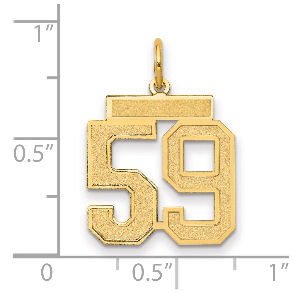 14k Medium Satin Number 59 Charm