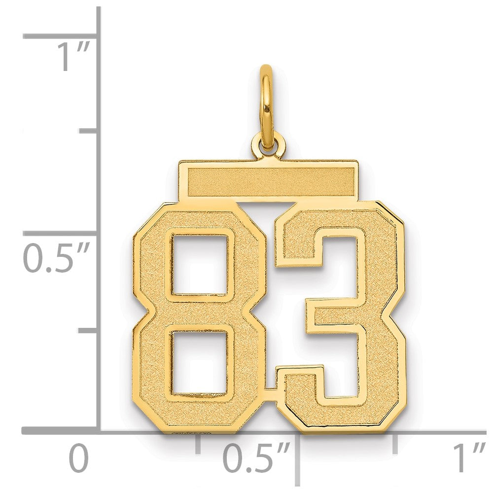14k Medium Satin Number 83 Charm