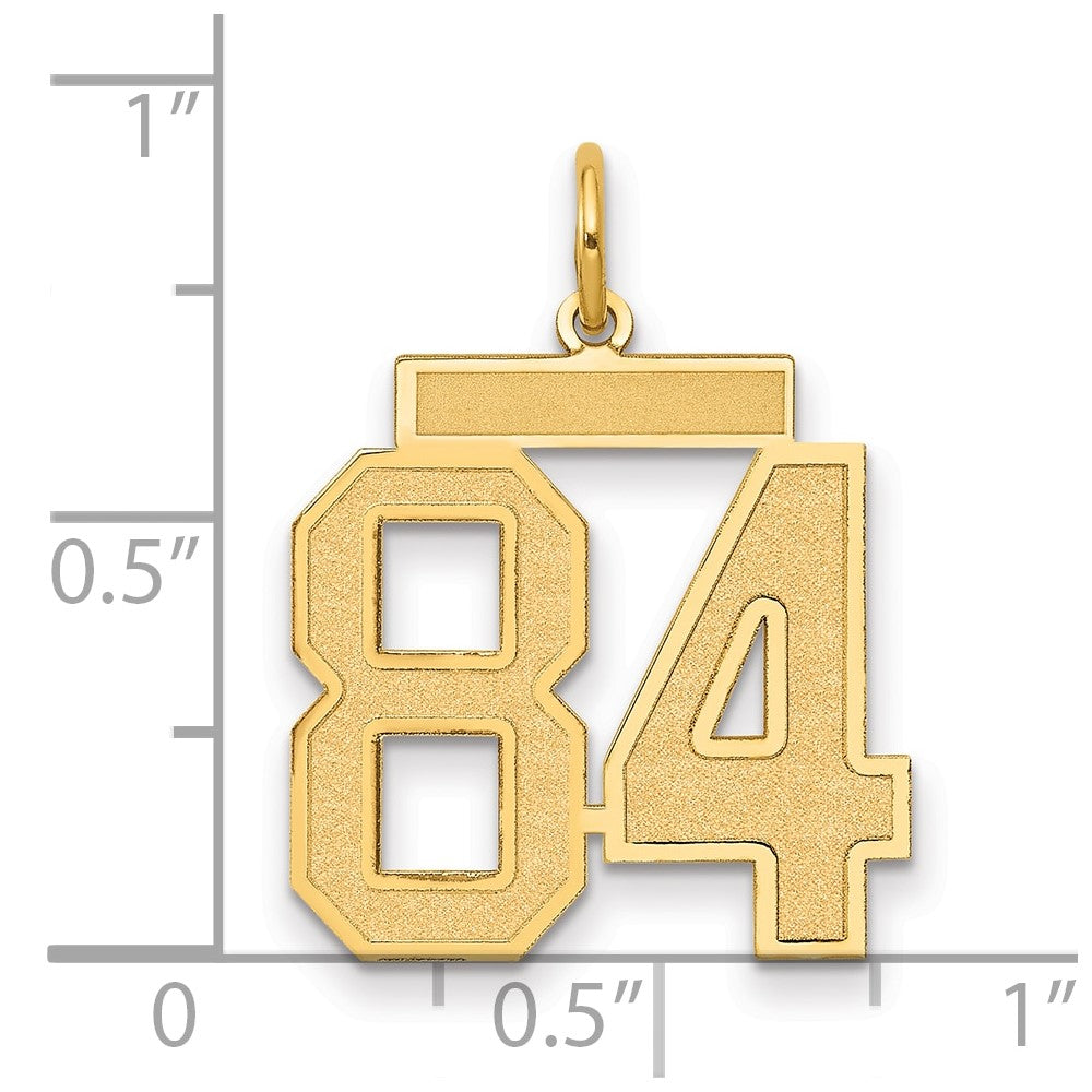 14k Medium Satin Number 84 Charm