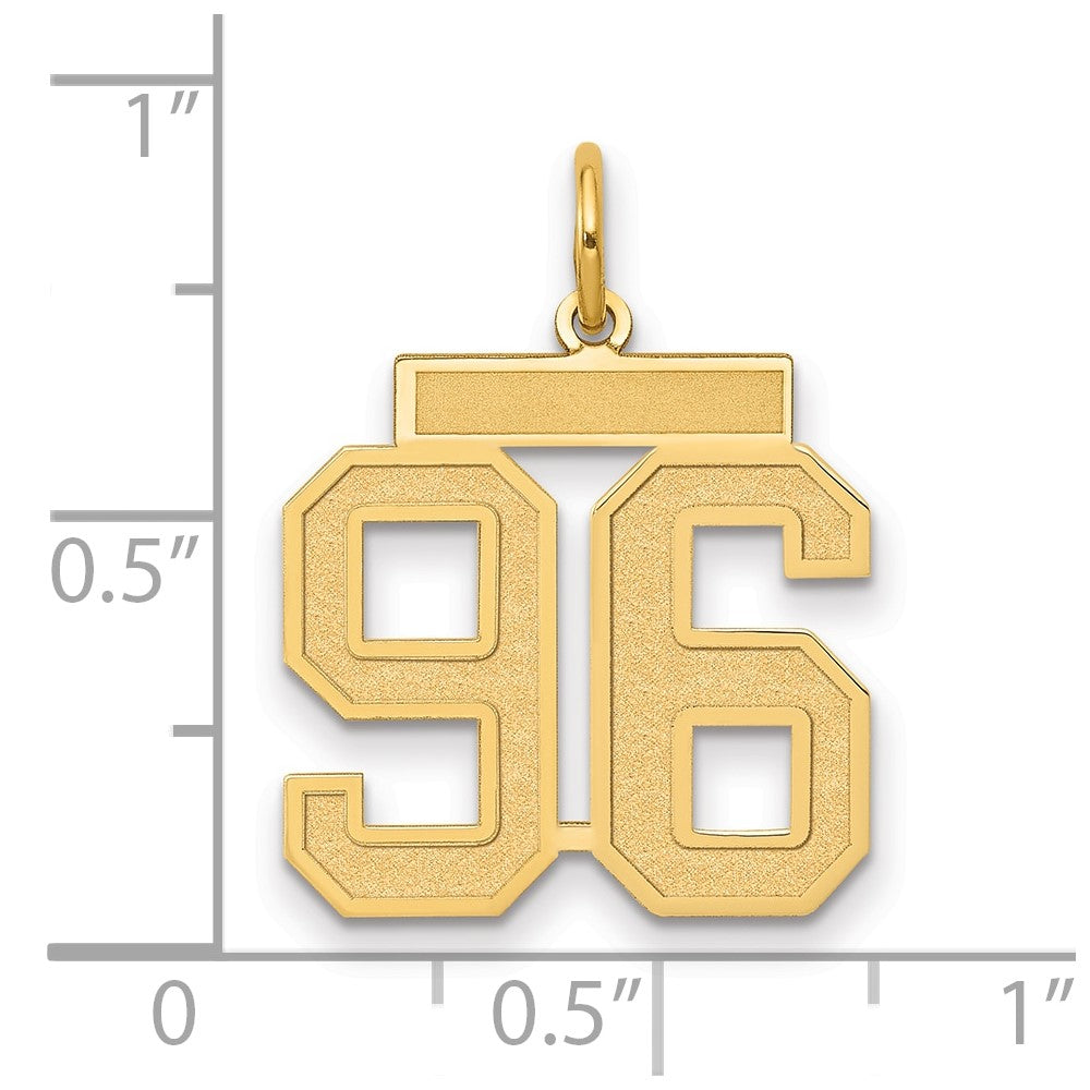 14k Medium Satin Number 96 Charm