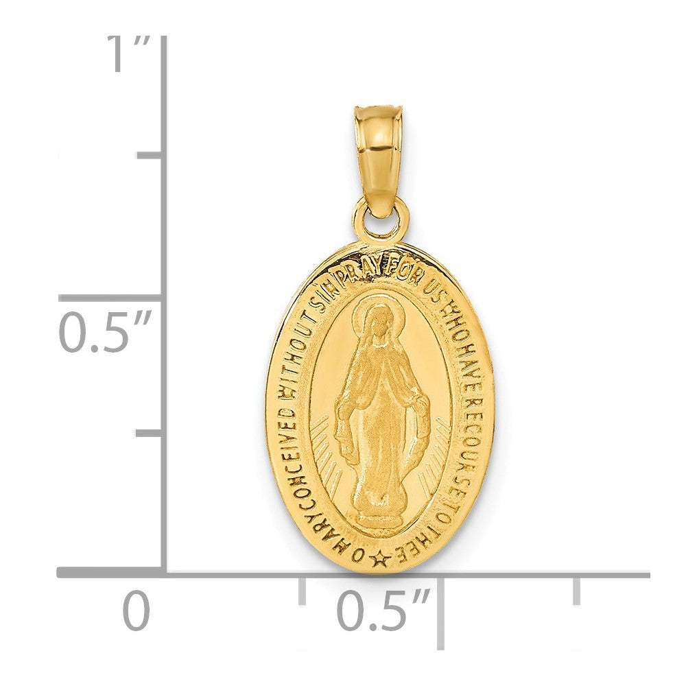 14k Virgin Mary Medal Pendant