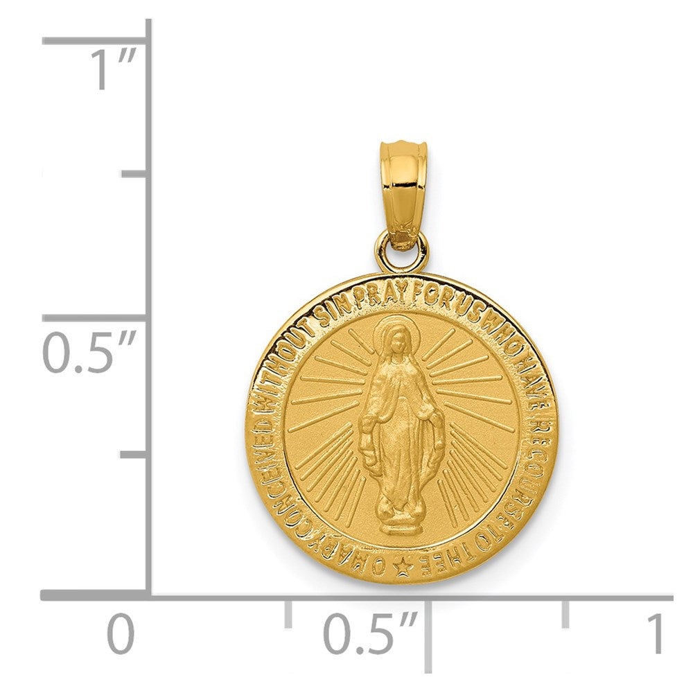 14k Virgin Mary Medal Pendant