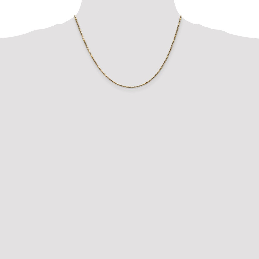 14K 18 inch 1.8mm Diamond-cut Milano Rope with Lobster Clasp Chain