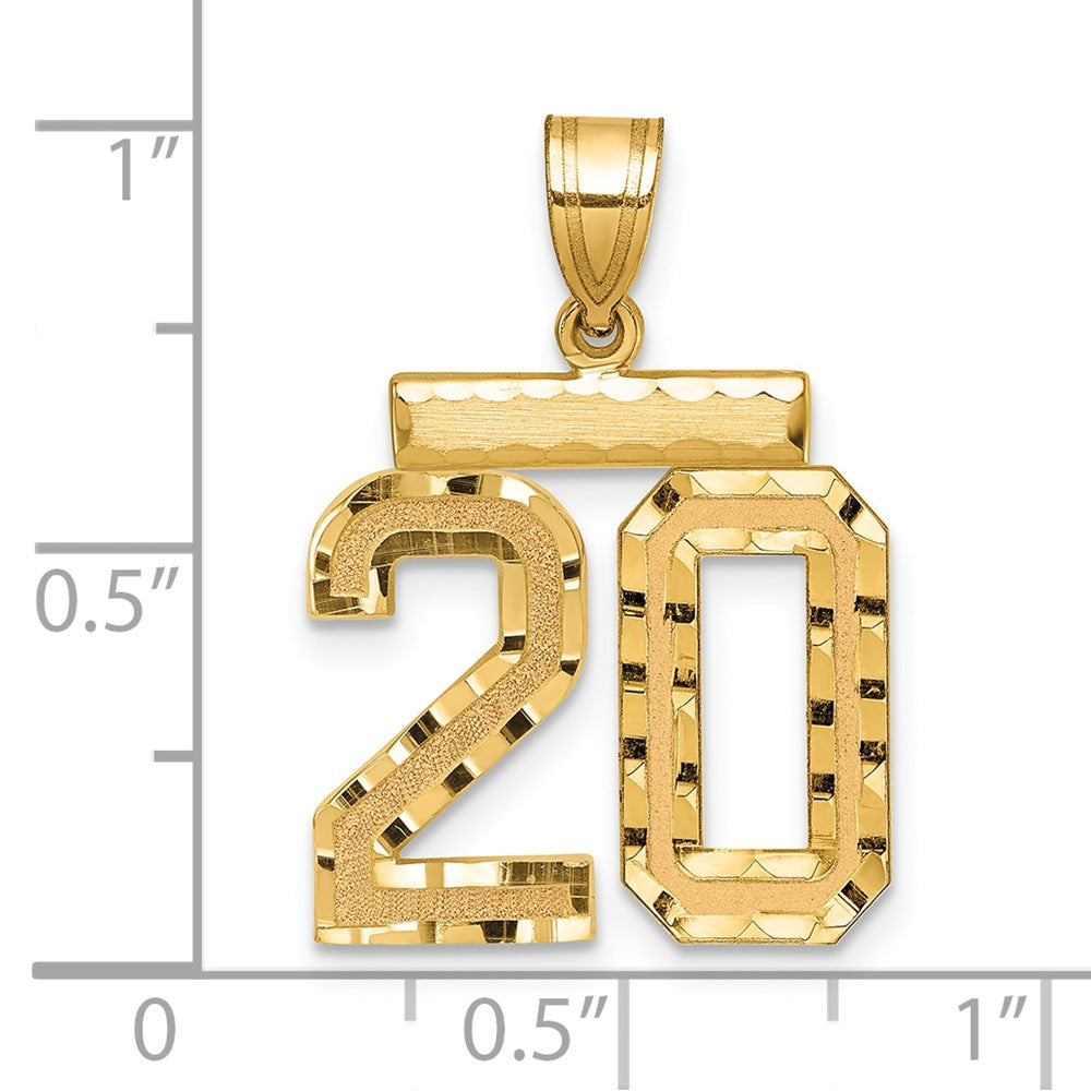 14k Medium Diamond-cut Number 20 Charm