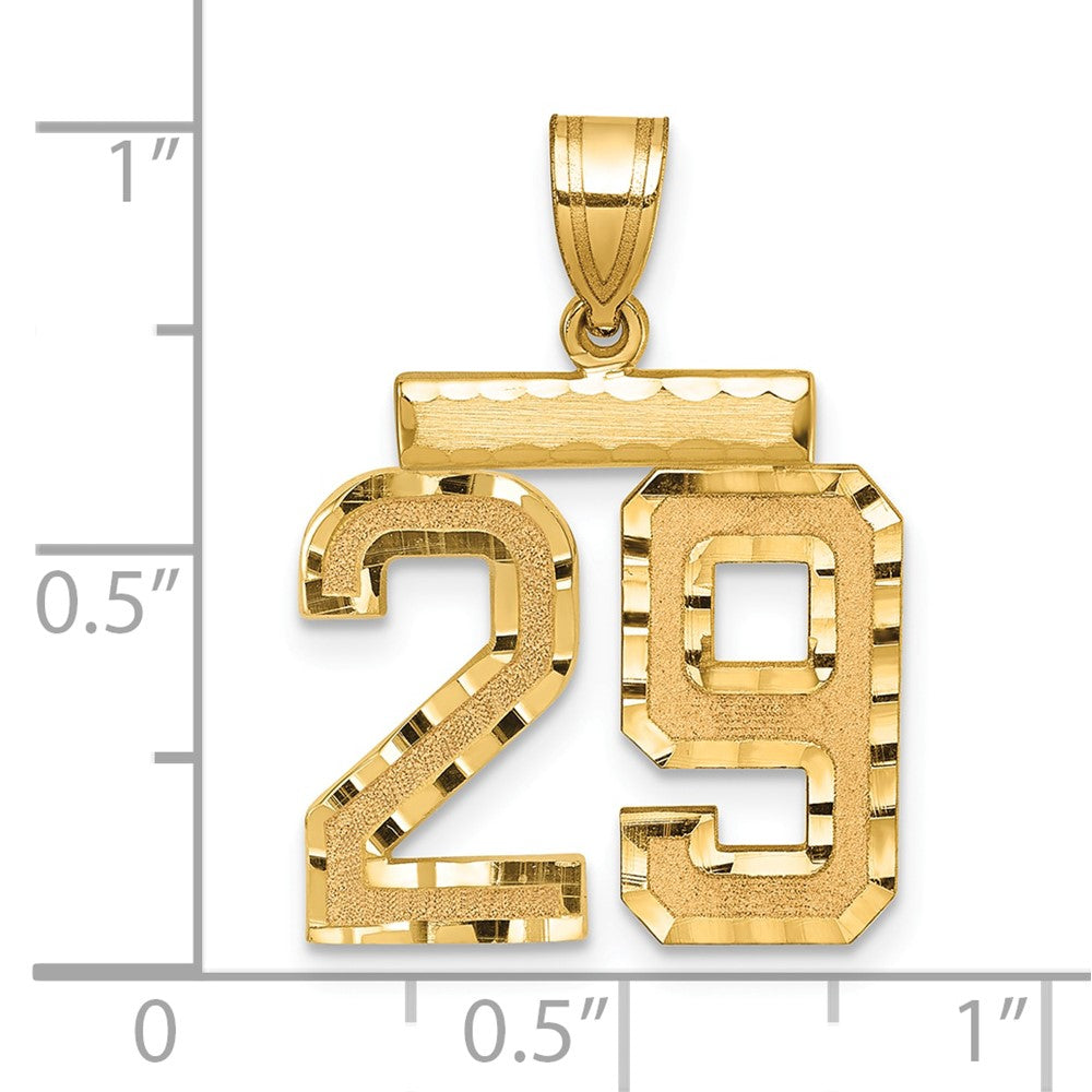 14k Medium Diamond-cut Number 29 Charm