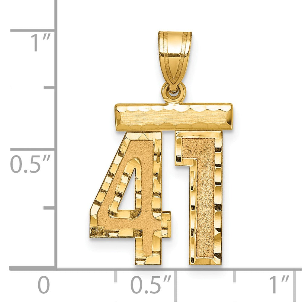14k Medium Diamond-cut Number 41 Charm