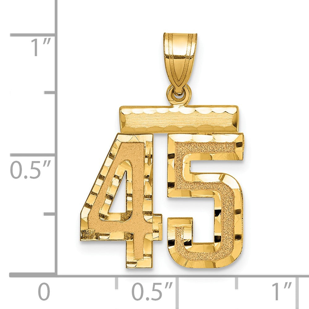 14k Medium Diamond-cut Number 45 Charm