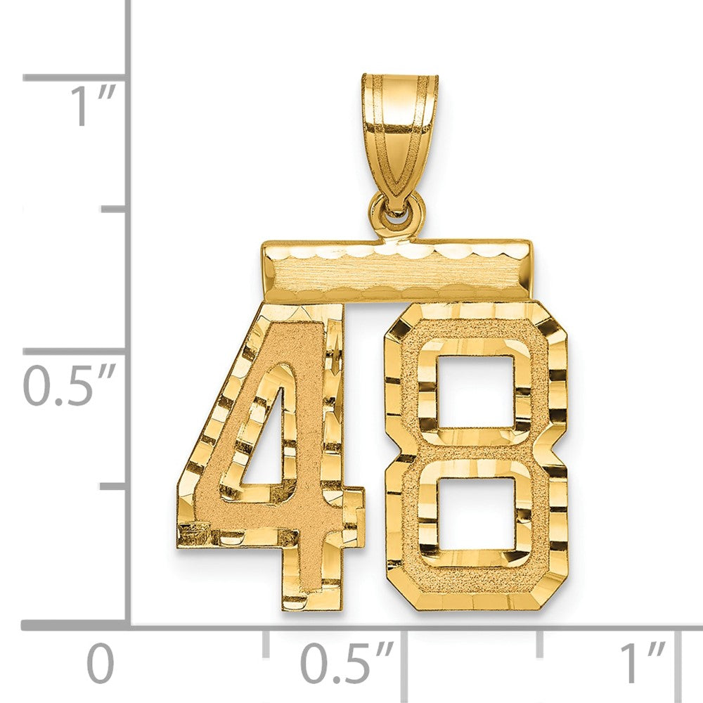 14k Medium Diamond-cut Number 48 Charm