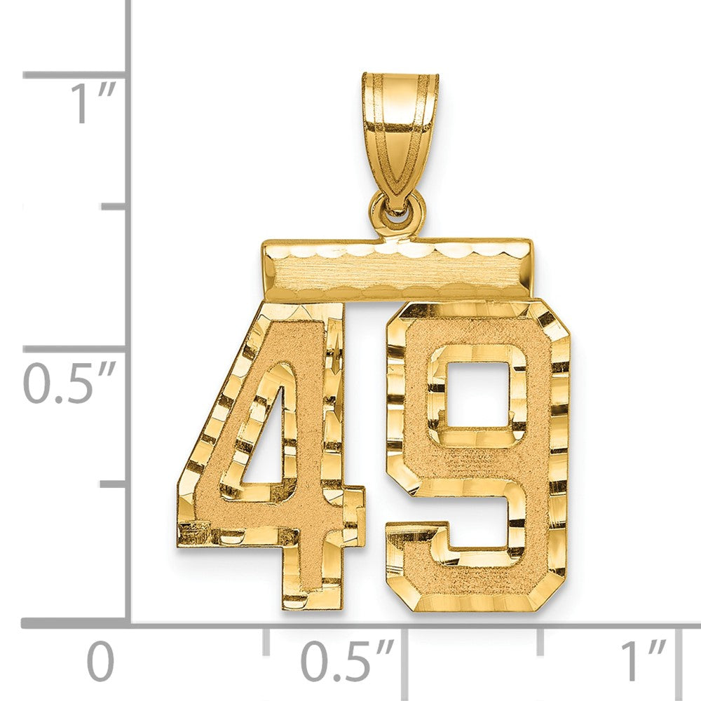 14k Medium Diamond-cut Number 49 Charm