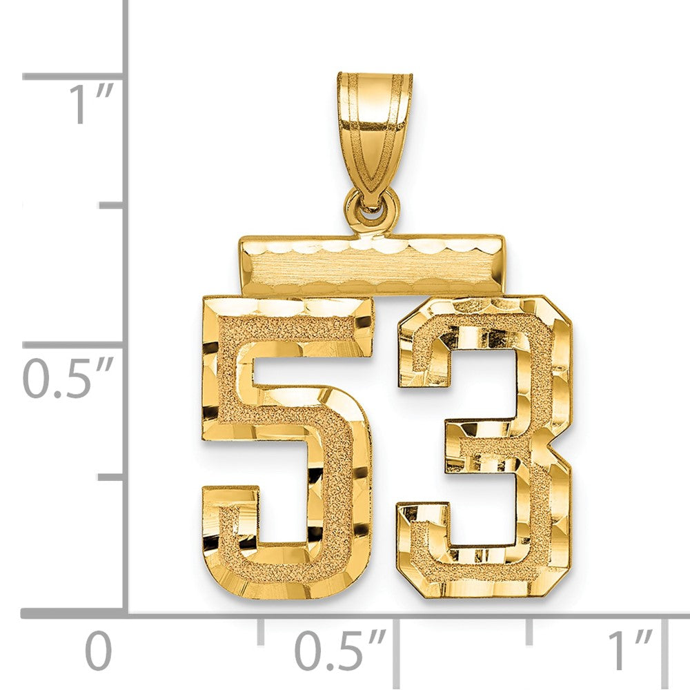 14k Medium Diamond-cut Number 53 Charm