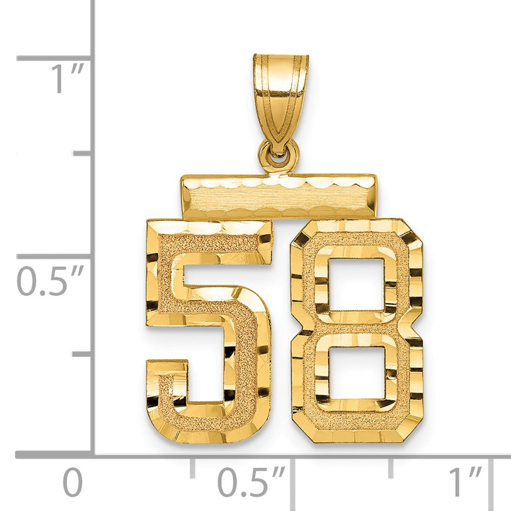 14k Medium Diamond-cut Number 58 Charm