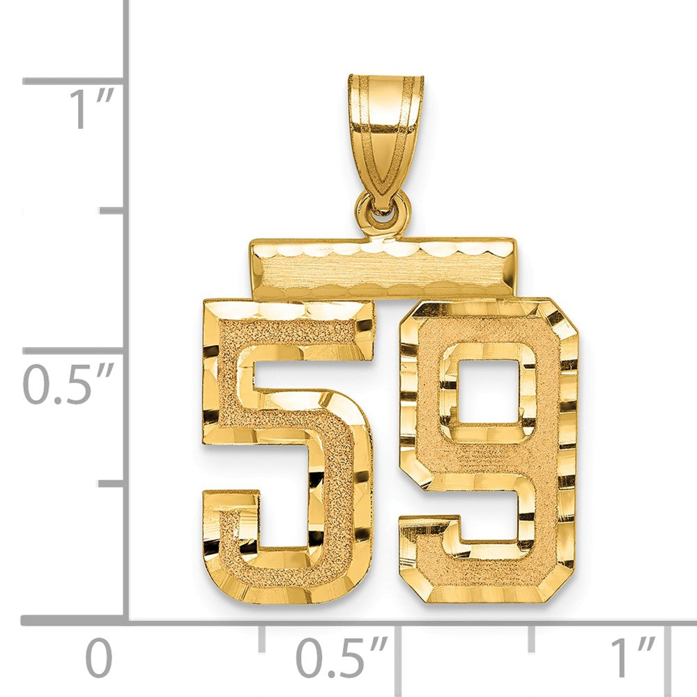 14k Medium Diamond-cut Number 59 Charm