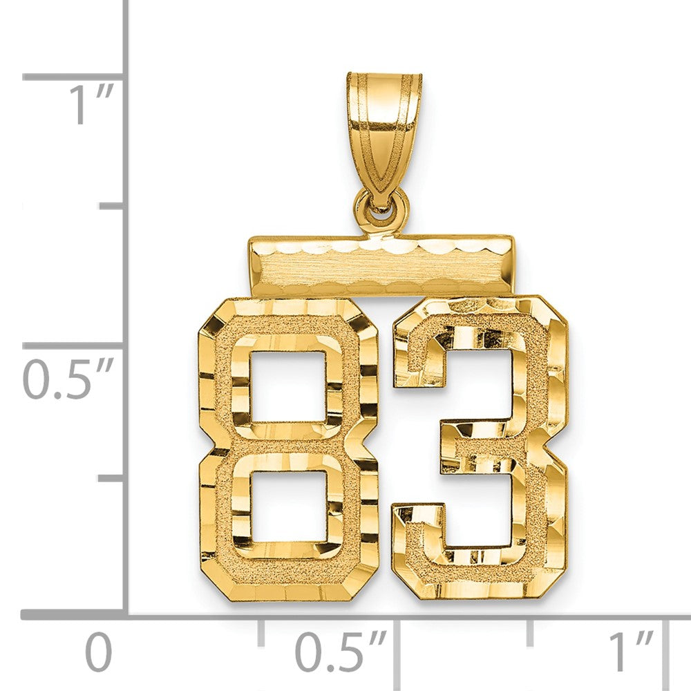 14k Medium Diamond-cut Number 83 Charm