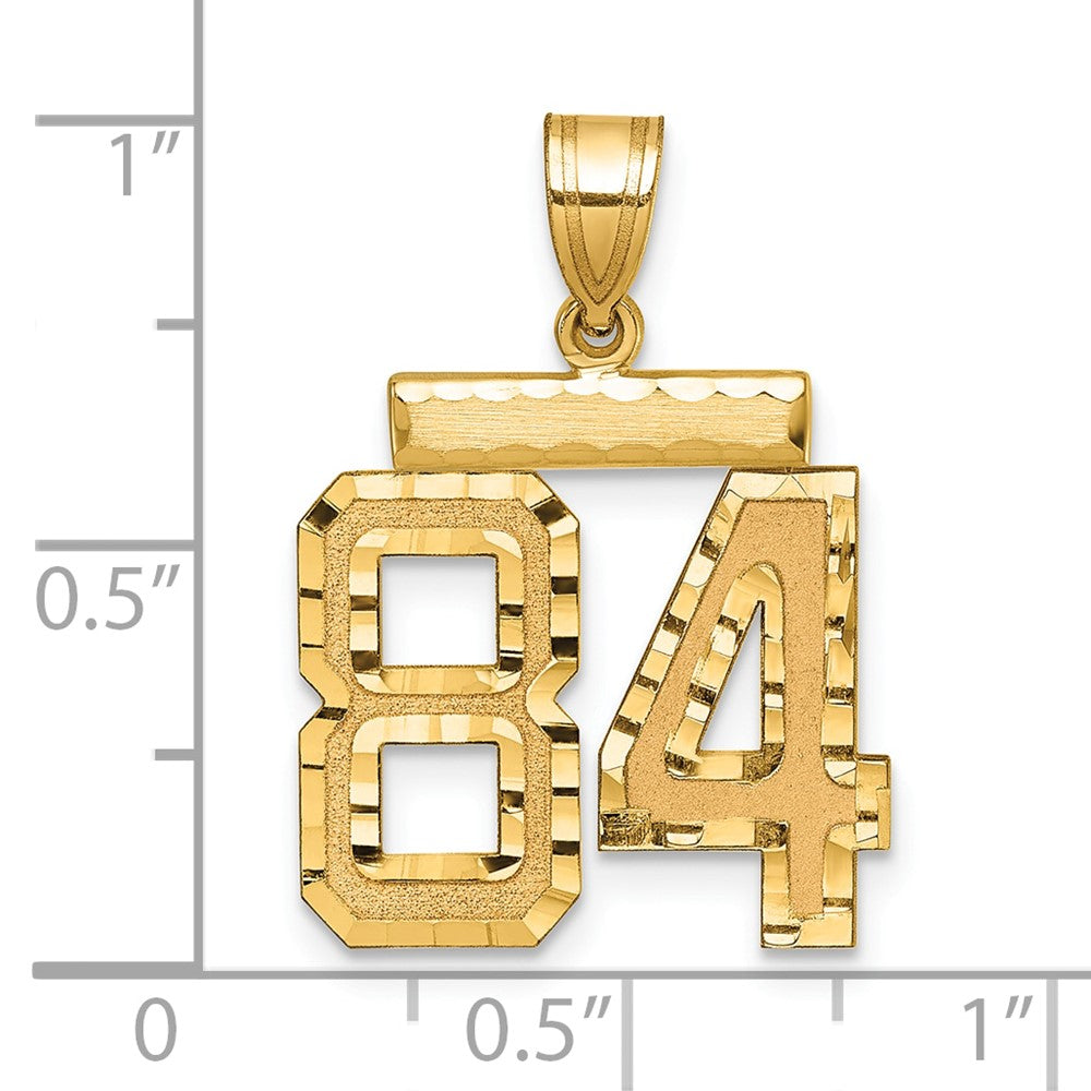 14k Medium Diamond-cut Number 84 Charm