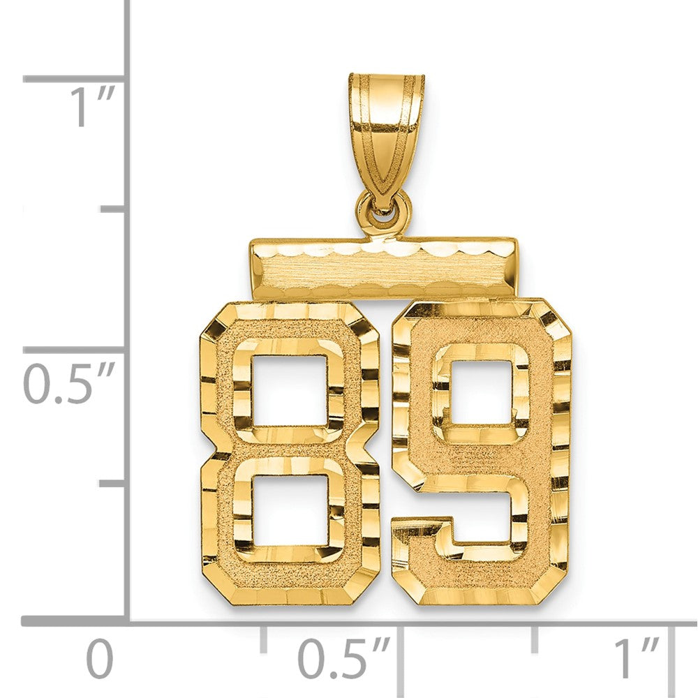 14k Medium Diamond-cut Number 89 Charm
