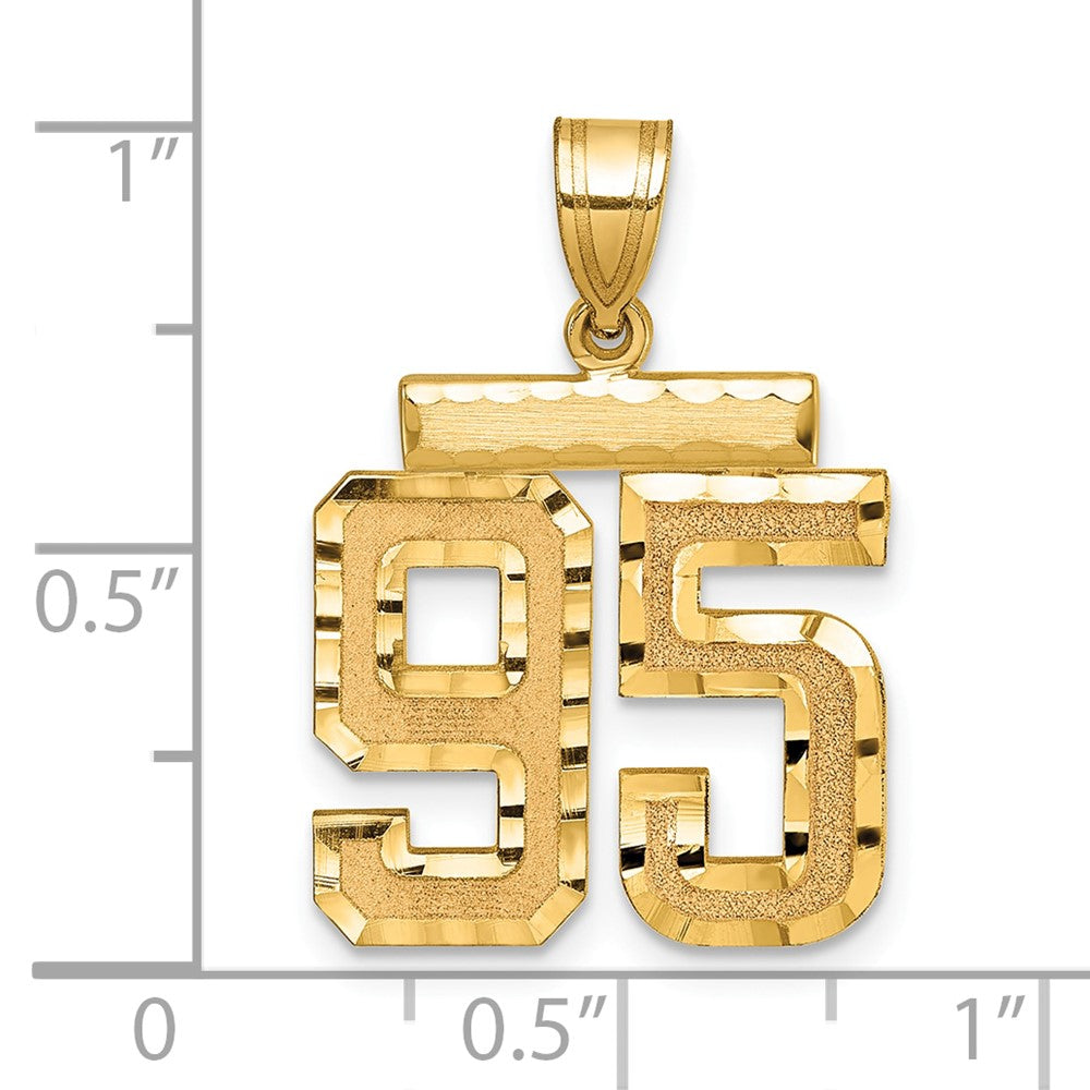 14k Medium Diamond-cut Number 95 Charm