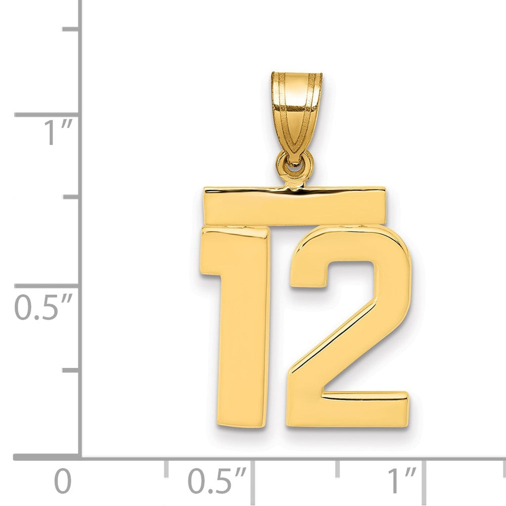 14k Medium Polished Number 12 Charm