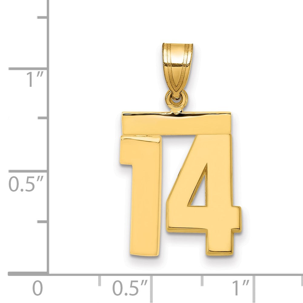 14k Medium Polished Number 14 Charm