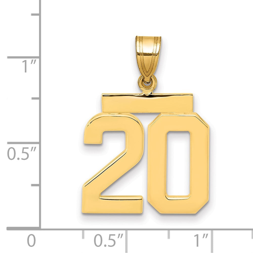 14k Medium Polished Number 20 Charm