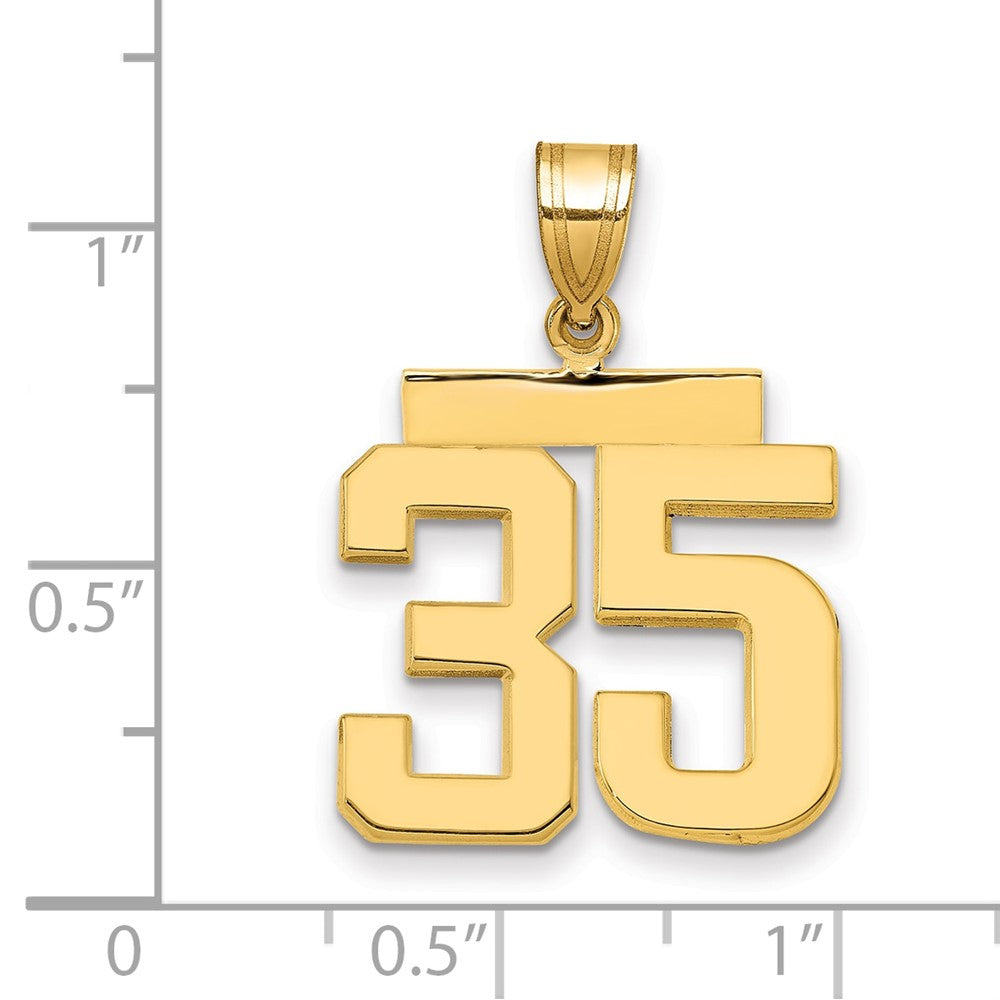 14k Medium Polished Number 35 Charm