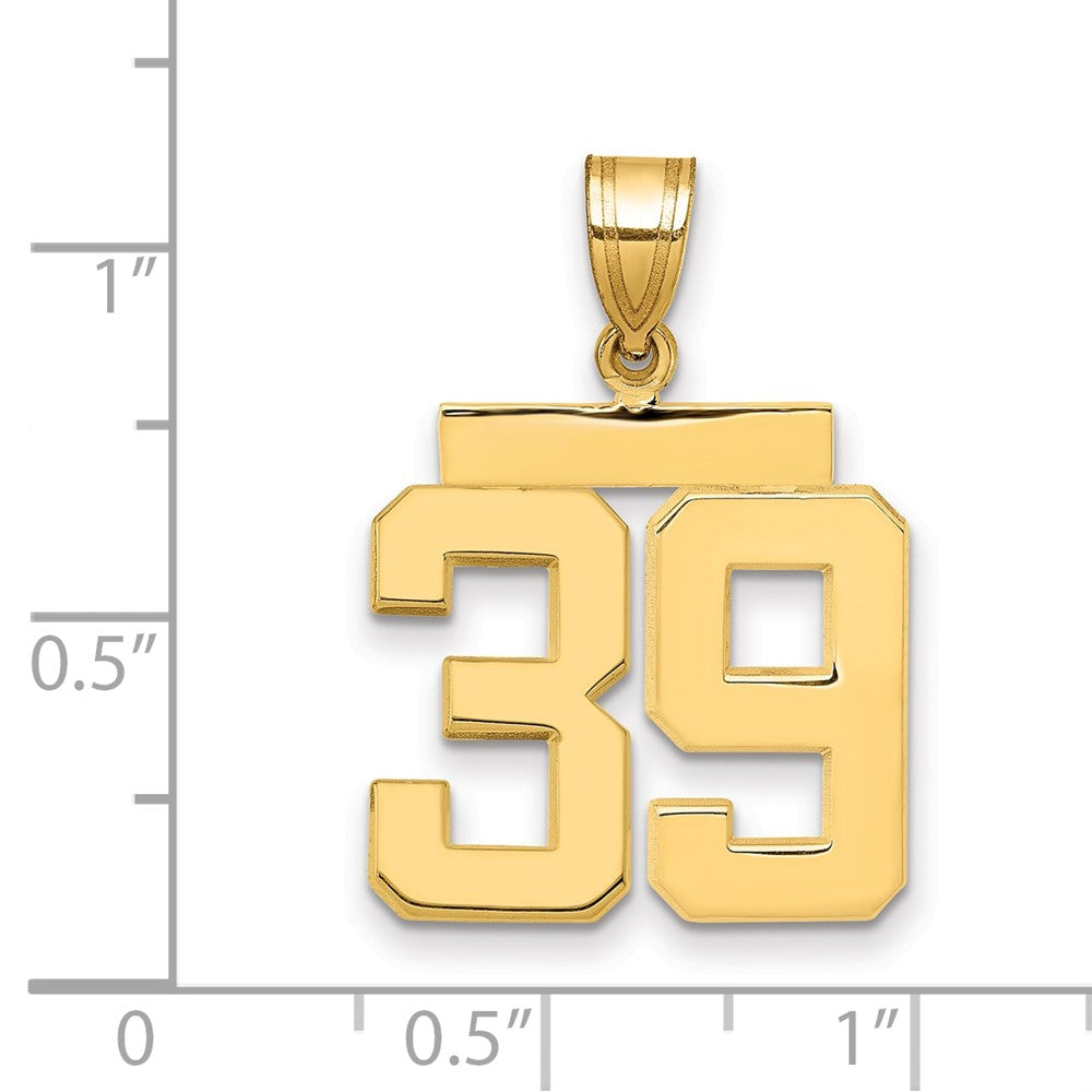 14k Medium Polished Number 39 Charm
