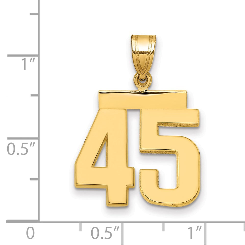 14k Medium Polished Number 45 Charm
