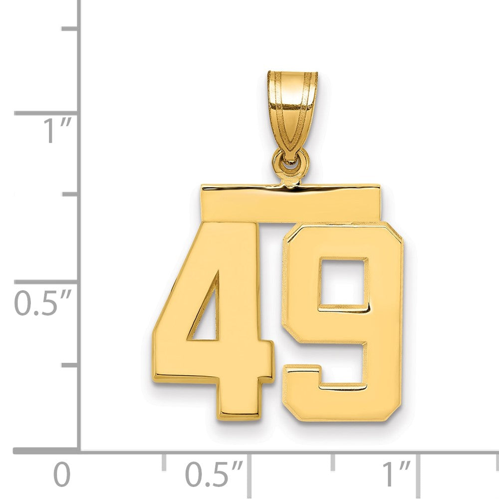 14k Medium Polished Number 49 Charm