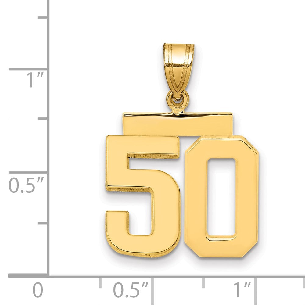 14k Medium Polished Number 50 Charm