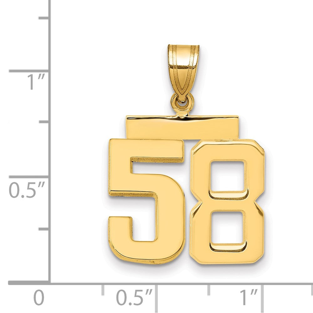 14k Medium Polished Number 58 Charm
