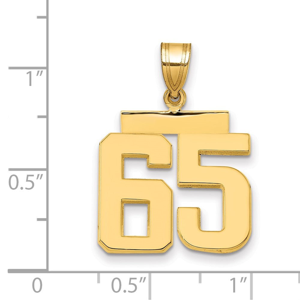 14k Medium Polished Number 65 Charm