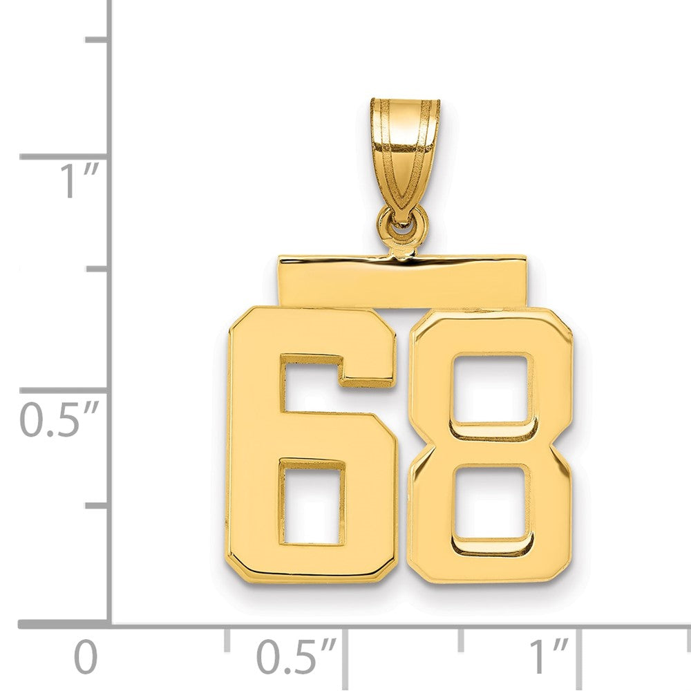14k Medium Polished Number 68 Charm