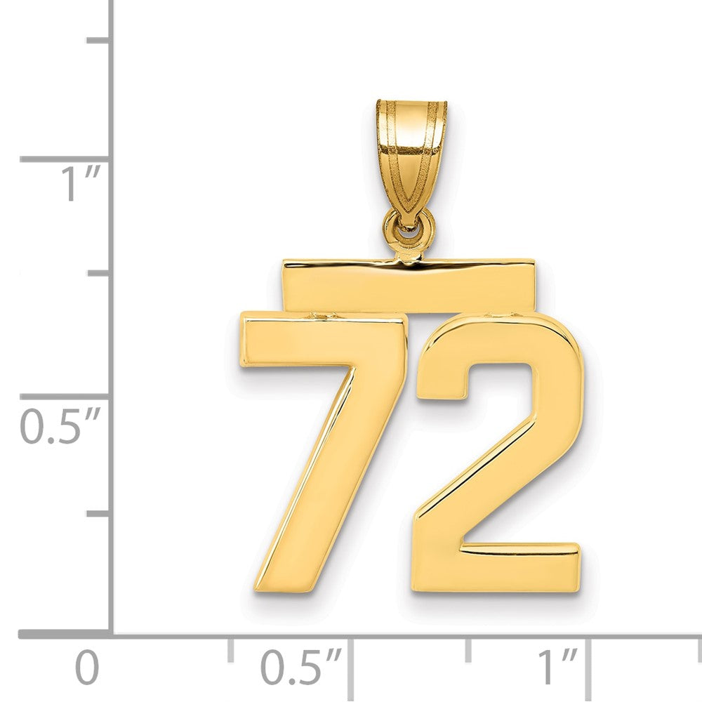 14k Medium Polished Number 72 Charm