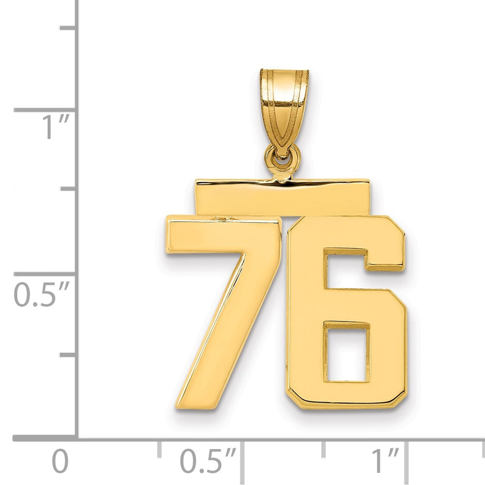 14k Medium Polished Number 76 Charm