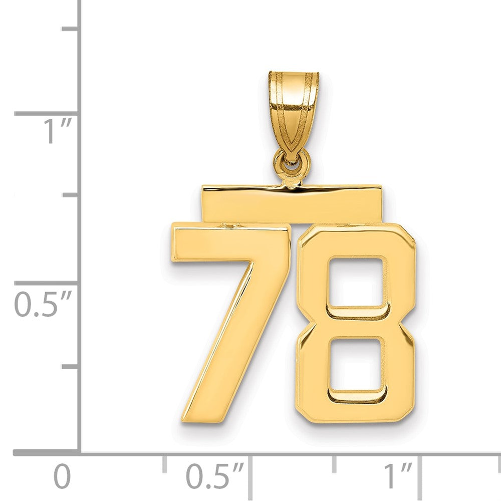 14k Medium Polished Number 78 Charm