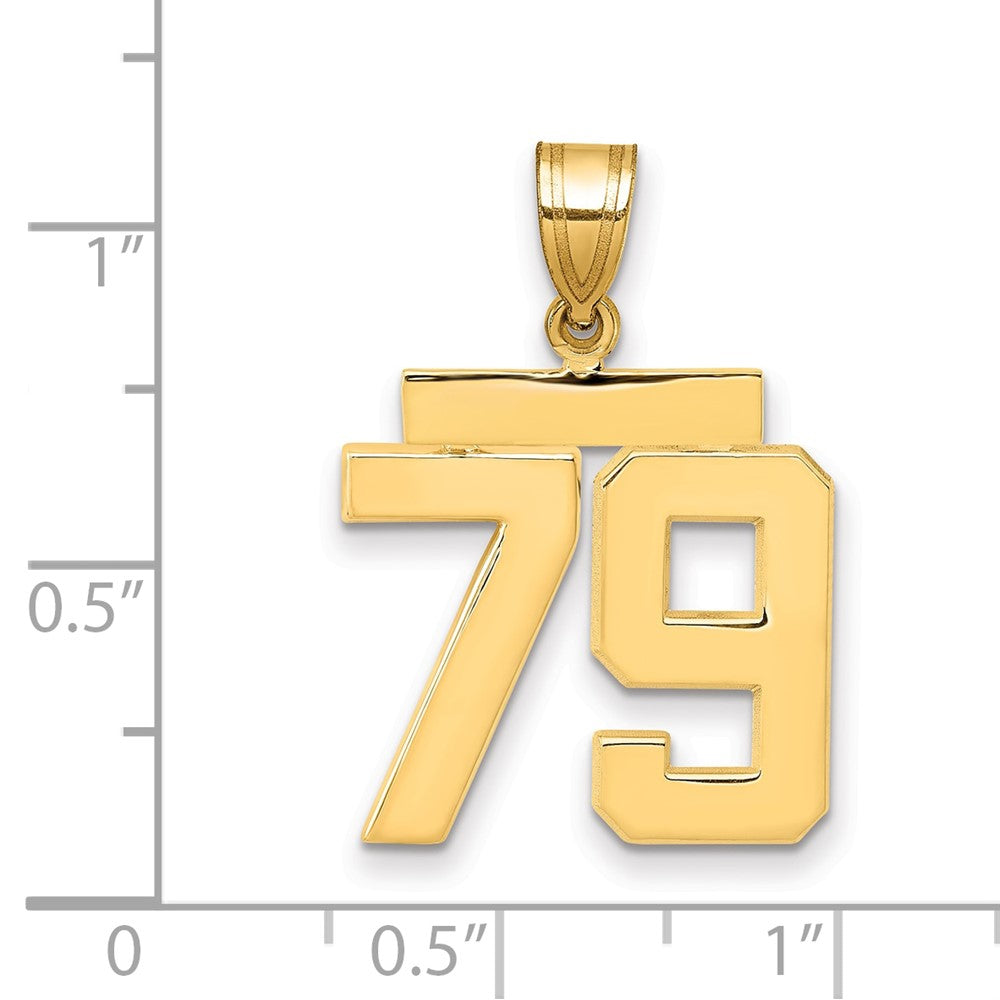 14k Medium Polished Number 79 Charm