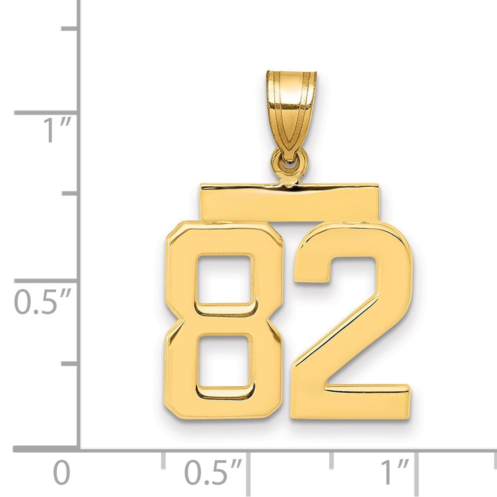 14k Medium Polished Number 82 Charm