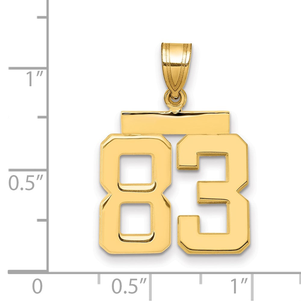 14k Medium Polished Number 83 Charm