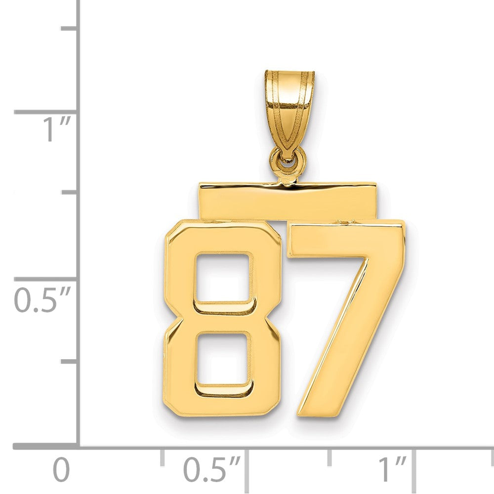 14k Medium Polished Number 87 Charm
