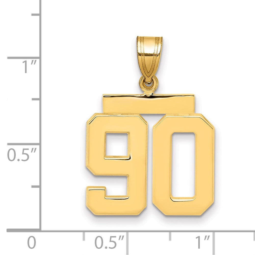 14k Medium Polished Number 90 Charm