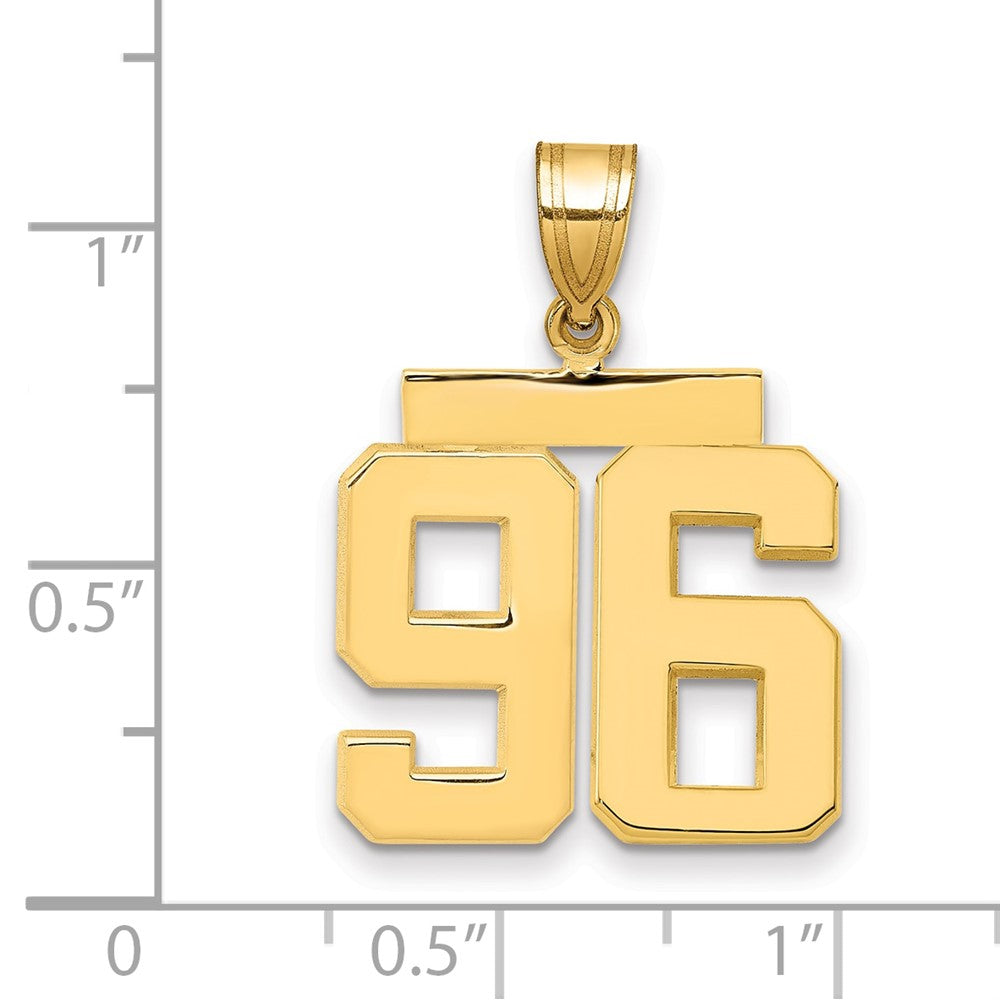 14k Medium Polished Number 96 Charm