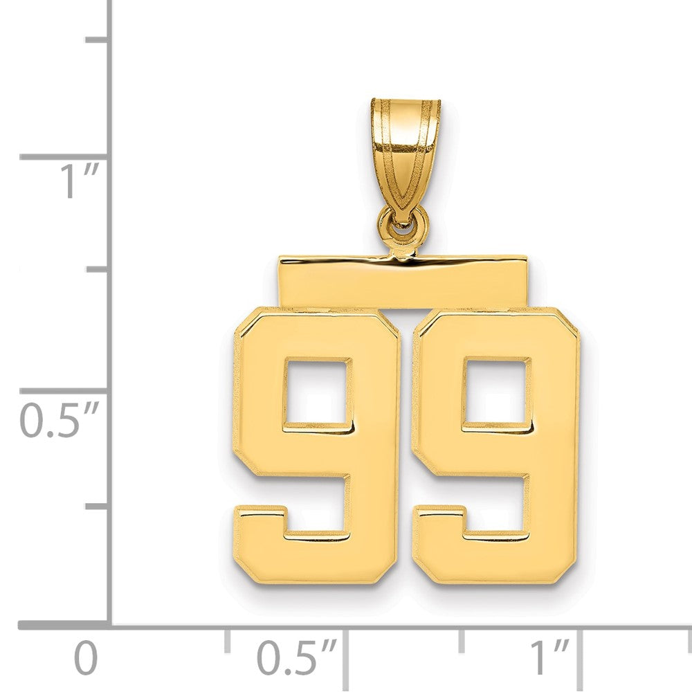 14k Medium Polished Number 99 Charm