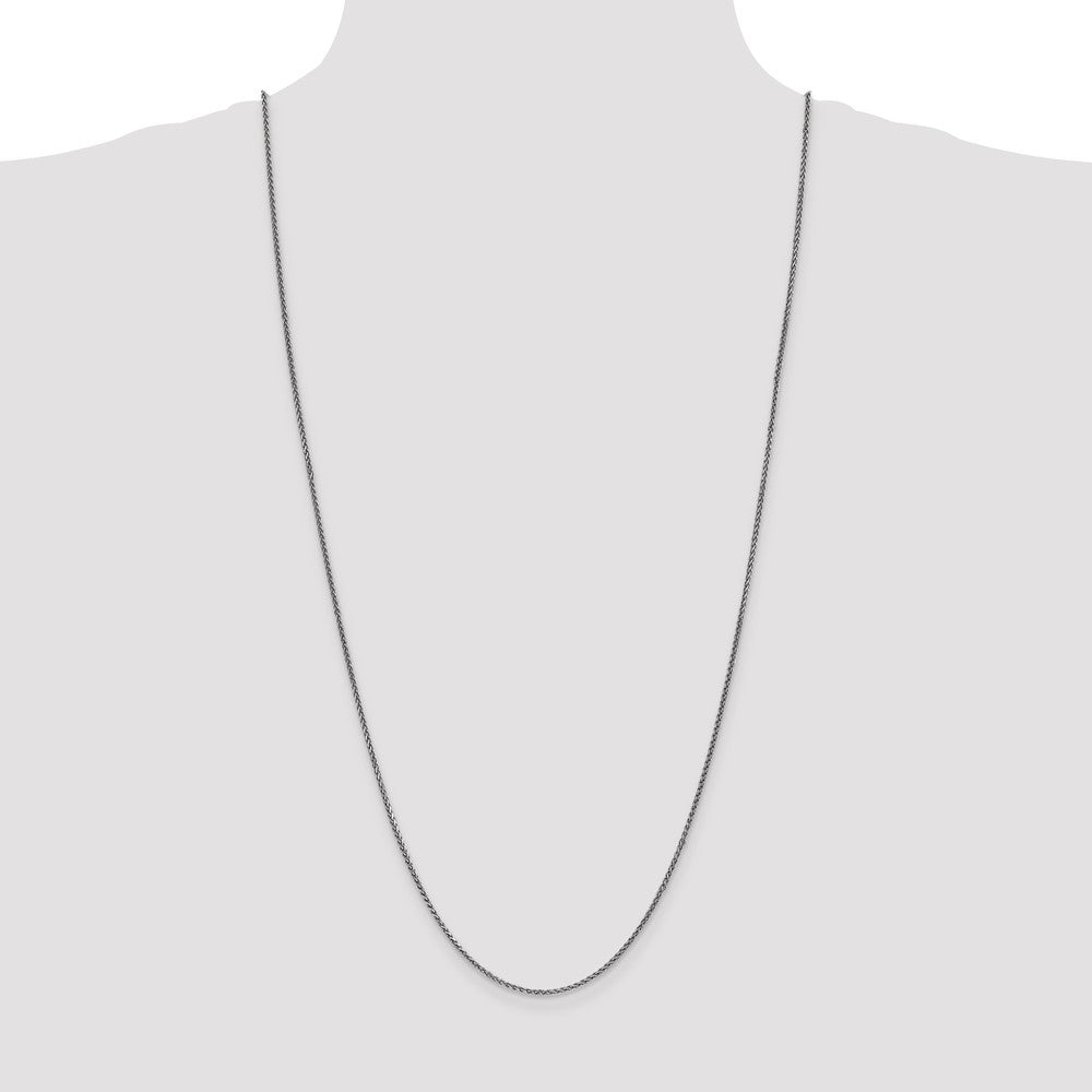 14K White Gold 30 inch 1.7mm Diamond-cut Spiga with Lobster Clasp Chain